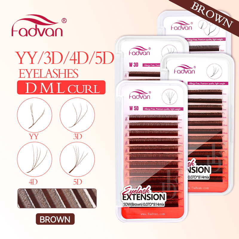 Eyelash Extension Yy - Bulu mata FADVAN coklat 4D/3D/5D bulu