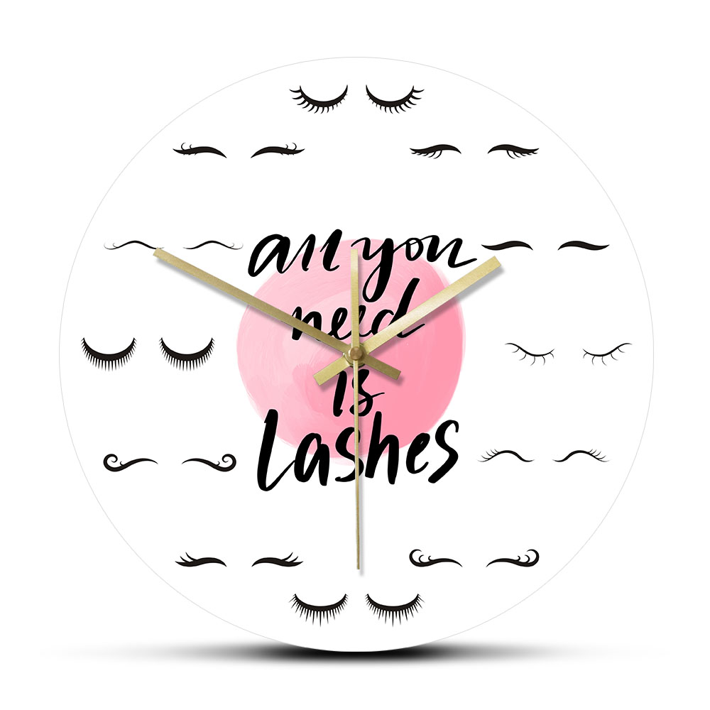 Eyelash Extension Quotes - Jam Dinding Dekoratif Senyap Motif Salon